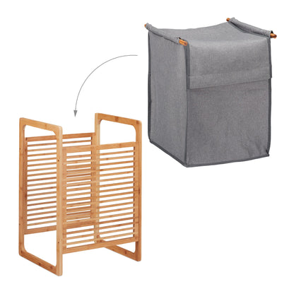 RelaxDays Lidded Bamboo Laundry Hamper - Bamboo Bathrooms