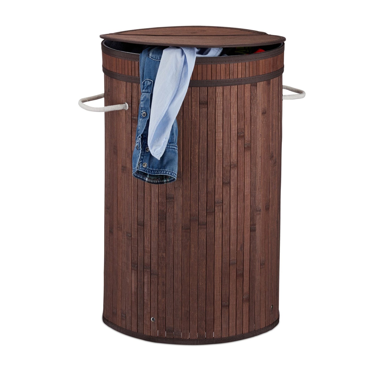 RelaxDays Lidded Laundry Hamper - Bamboo Bathrooms