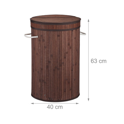 RelaxDays Lidded Laundry Hamper - Bamboo Bathrooms