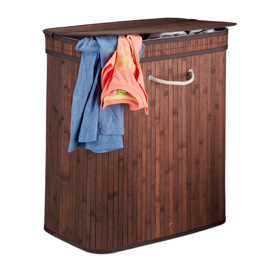 RelaxDays Lidded Laundry Hamper - Bamboo Bathrooms