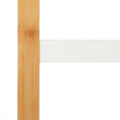 Relaxdays Natural/White Bamboo Towel Rack - Bamboo Bathrooms