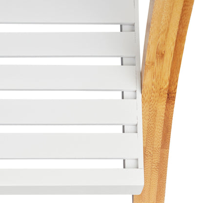 Relaxdays Natural/White Bamboo Towel Rack - Bamboo Bathrooms