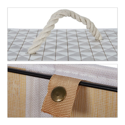 RelaxDays Patterned Corner Bamboo Hamper - Bamboo Bathrooms