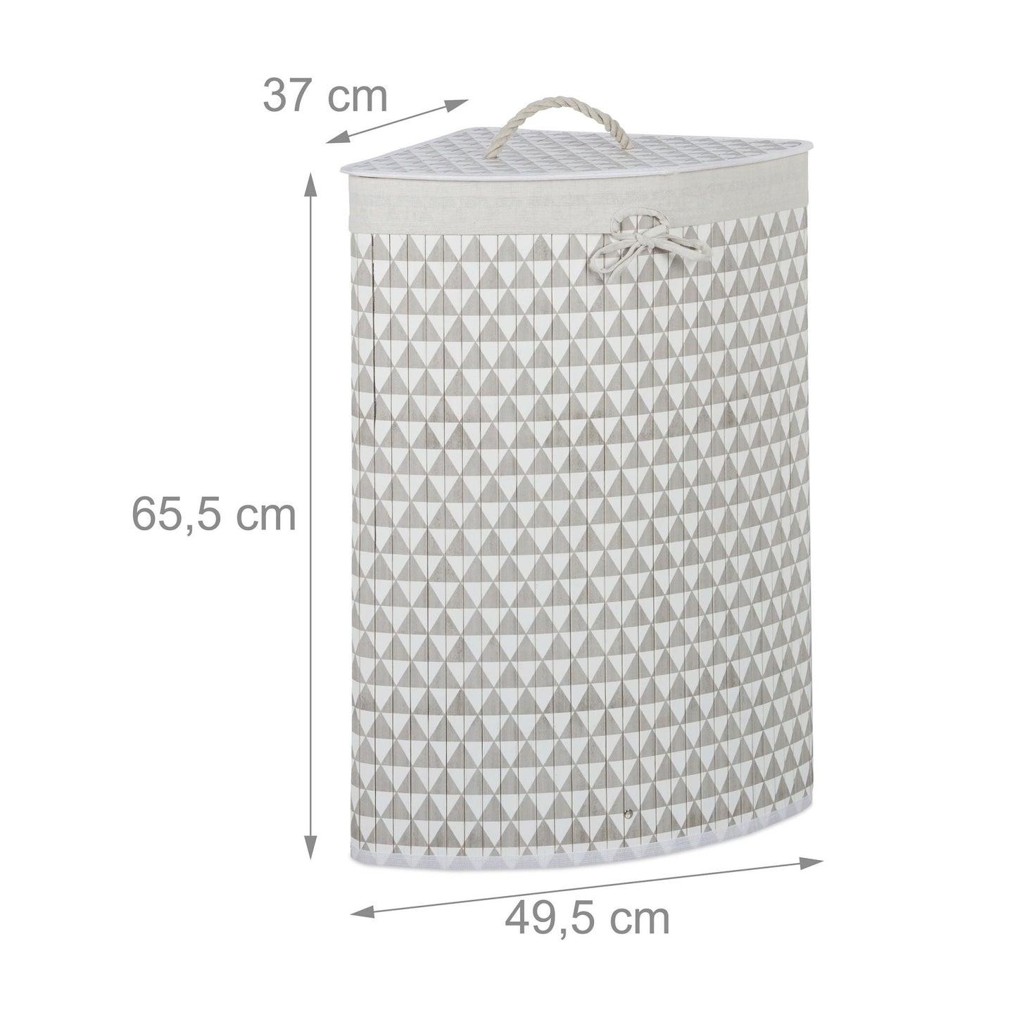 RelaxDays Patterned Corner Bamboo Hamper - Bamboo Bathrooms