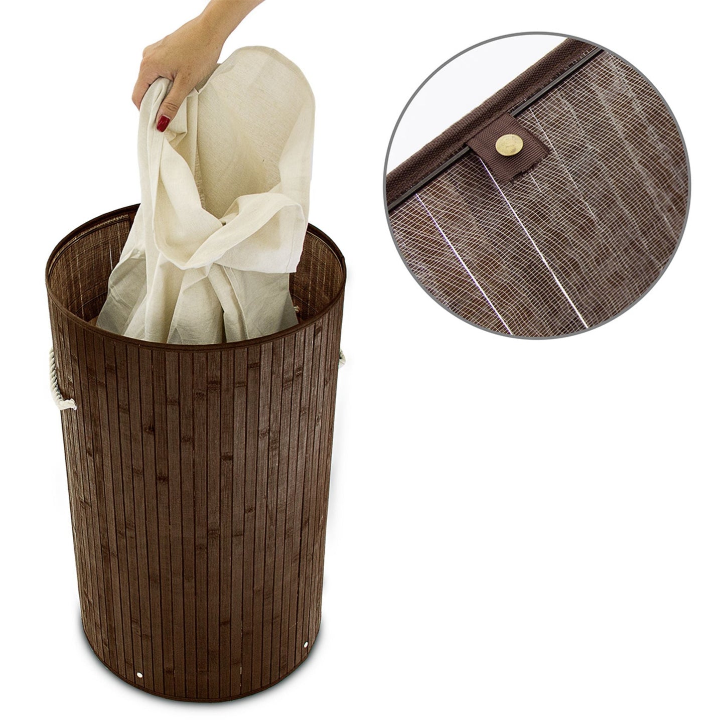 RelaxDays Round Bamboo Hamper - Bamboo Bathrooms