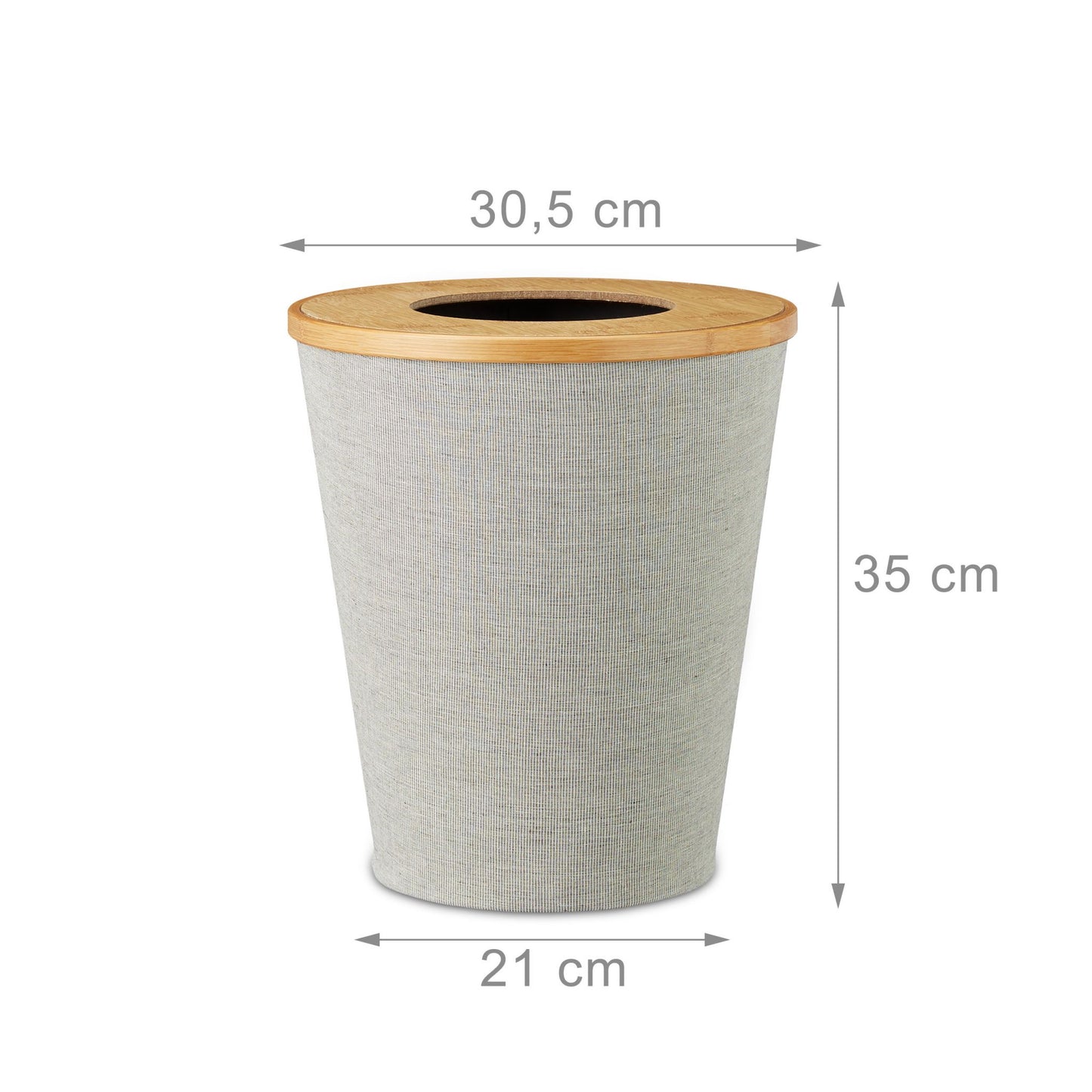 RelaxDays Round Bamboo Trash Can - Bamboo Bathrooms