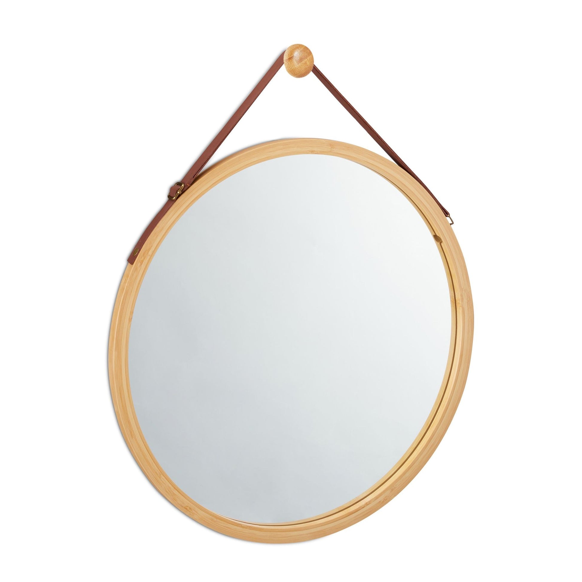 RelaxDays Round Hanging Mirror with Bamboo Frame - Bamboo Bathrooms