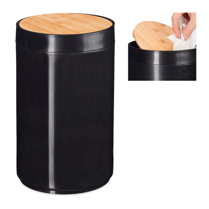 RelaxDays Sanitary Bin with Swinging Bamboo Lid - Bamboo Bathrooms