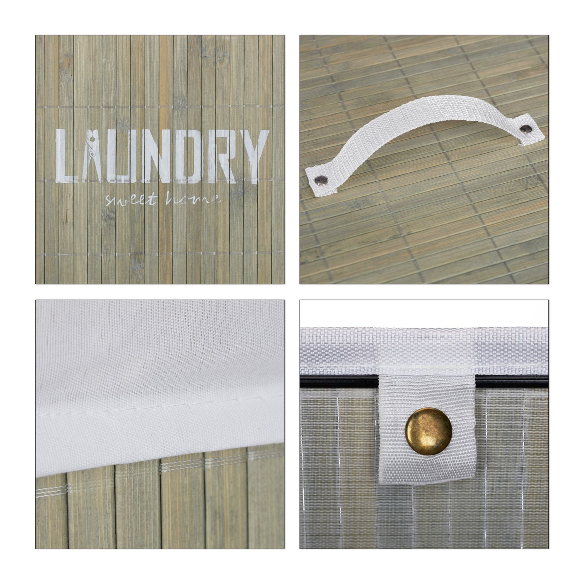 RelaxDays Square Bamboo Laundry Hamper - Bamboo Bathrooms