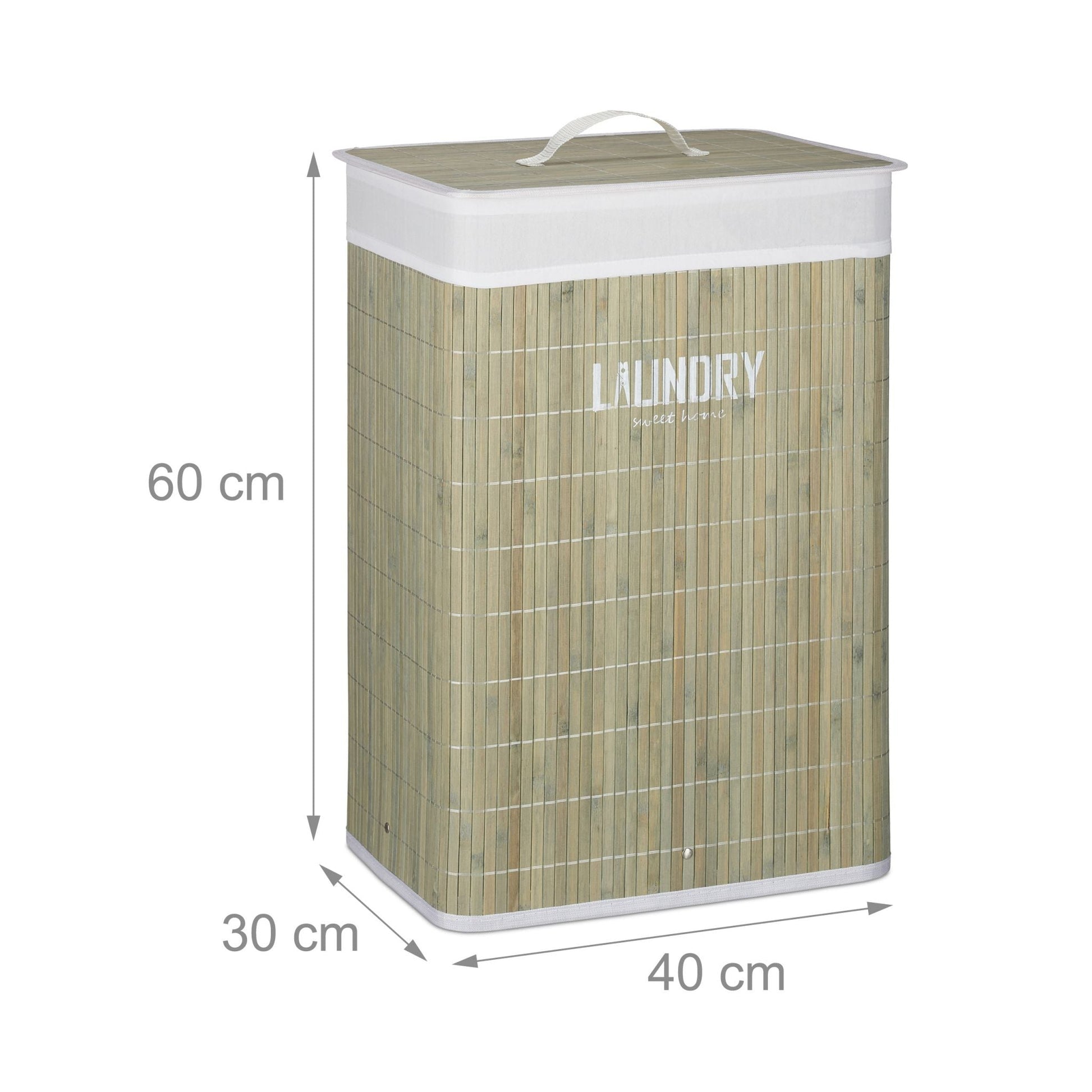 RelaxDays Square Bamboo Laundry Hamper - Bamboo Bathrooms