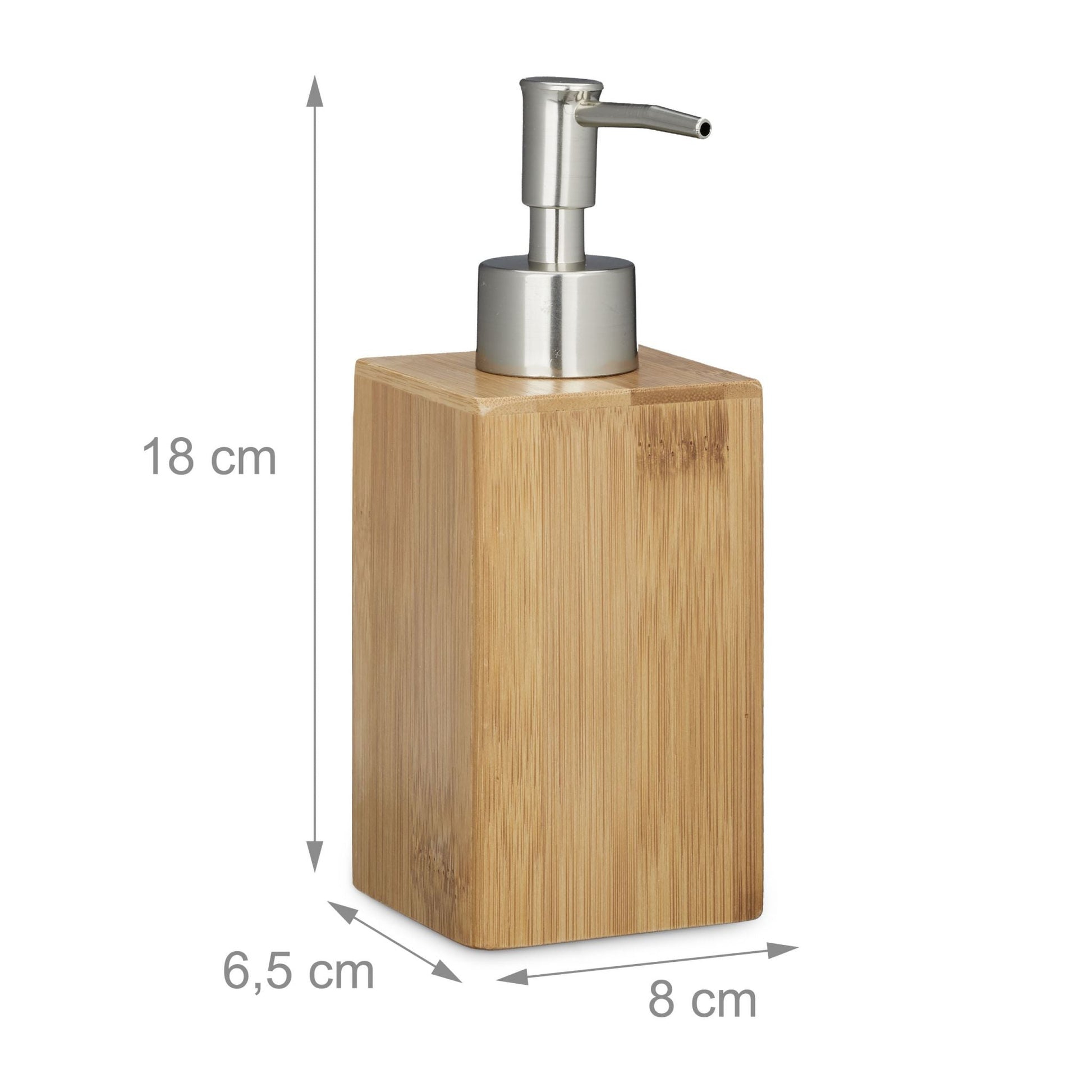 RelaxDays Square Bamboo Soap Dispenser - Bamboo Bathrooms