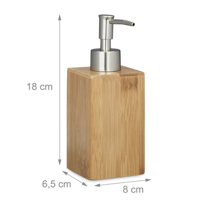 RelaxDays Square Bamboo Soap Dispenser - Bamboo Bathrooms