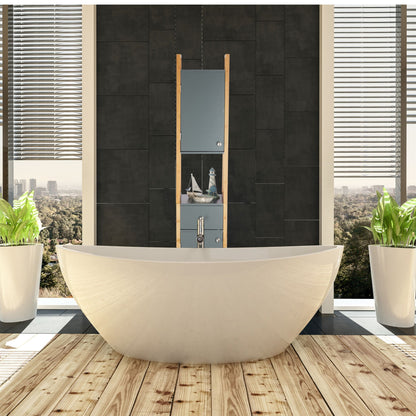 Relaxdays Tall Bamboo Bathroom Cabinet - Bamboo Bathrooms