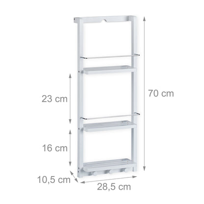 Relaxdays White Bamboo Shower Caddy - Bamboo Bathrooms