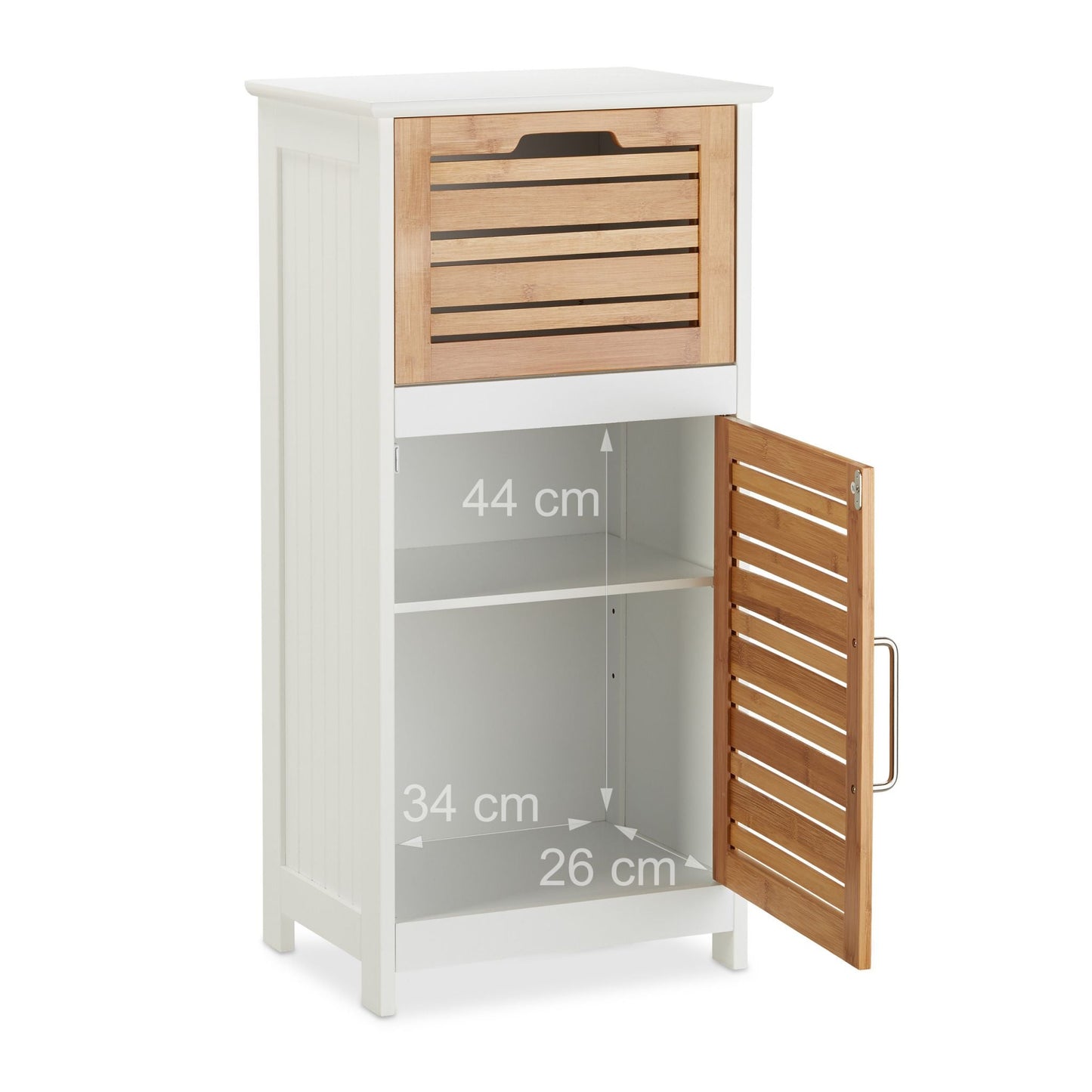 RelaxDays White Bamboo Side Cabinet - Bamboo Bathrooms