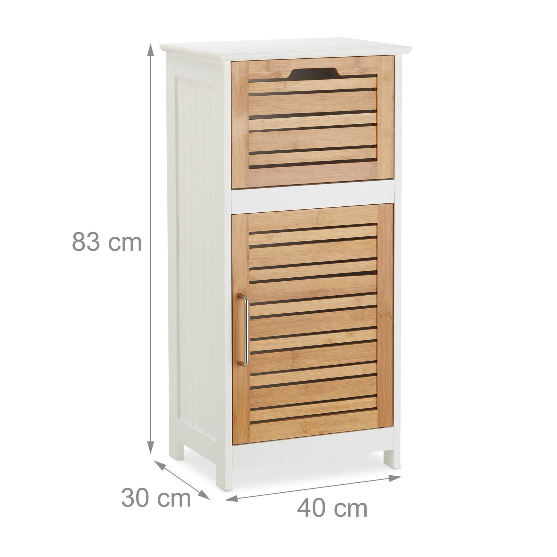 RelaxDays White Bamboo Side Cabinet - Bamboo Bathrooms