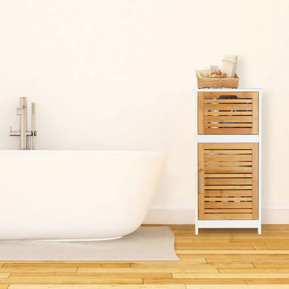 RelaxDays White Bamboo Side Cabinet - Bamboo Bathrooms