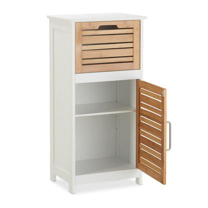 RelaxDays White Bamboo Side Cabinet - Bamboo Bathrooms