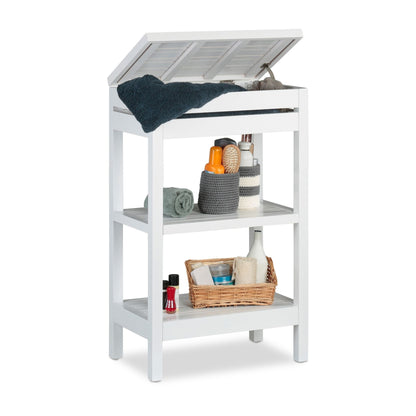 RelaxDays White Bamboo Standing Shelf - Bamboo Bathrooms