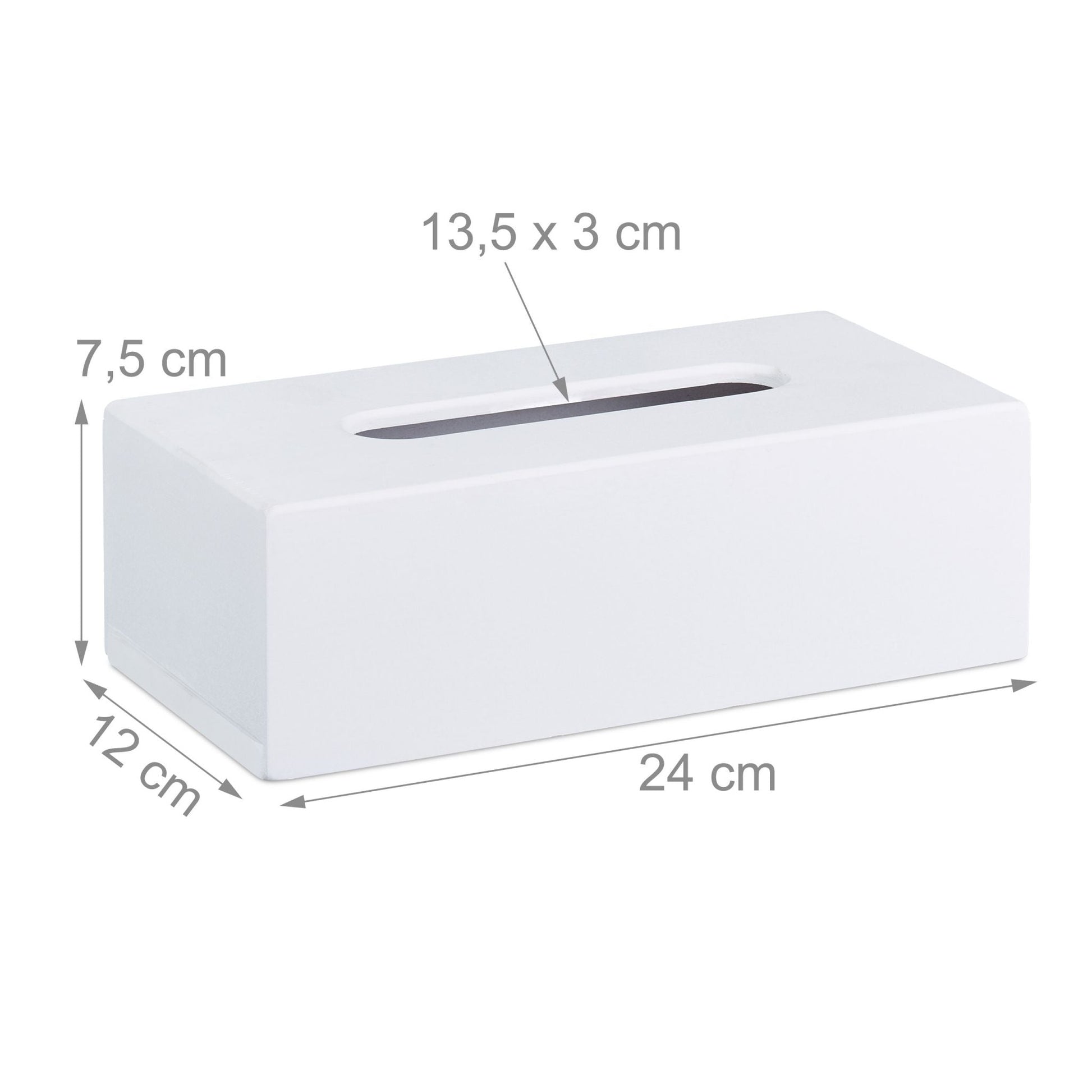 Relaxdays White Bamboo Tissue Box - Bamboo Bathrooms