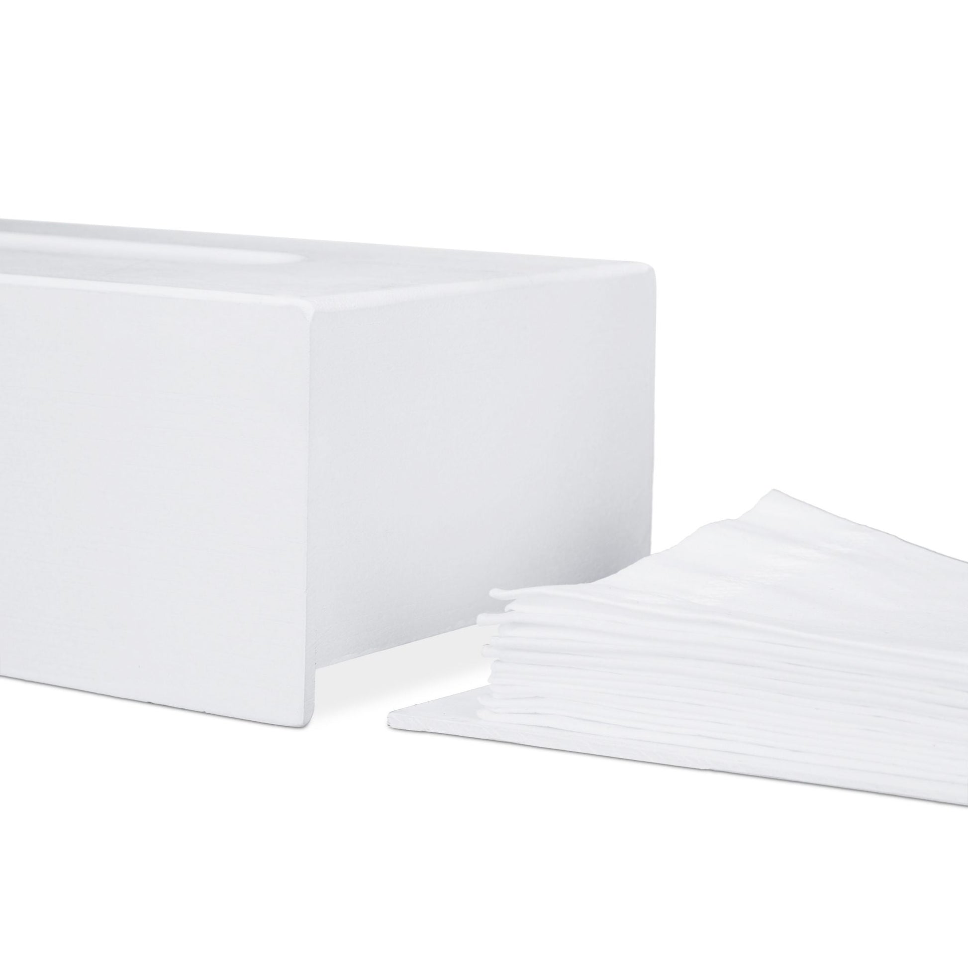 Relaxdays White Bamboo Tissue Box - Bamboo Bathrooms