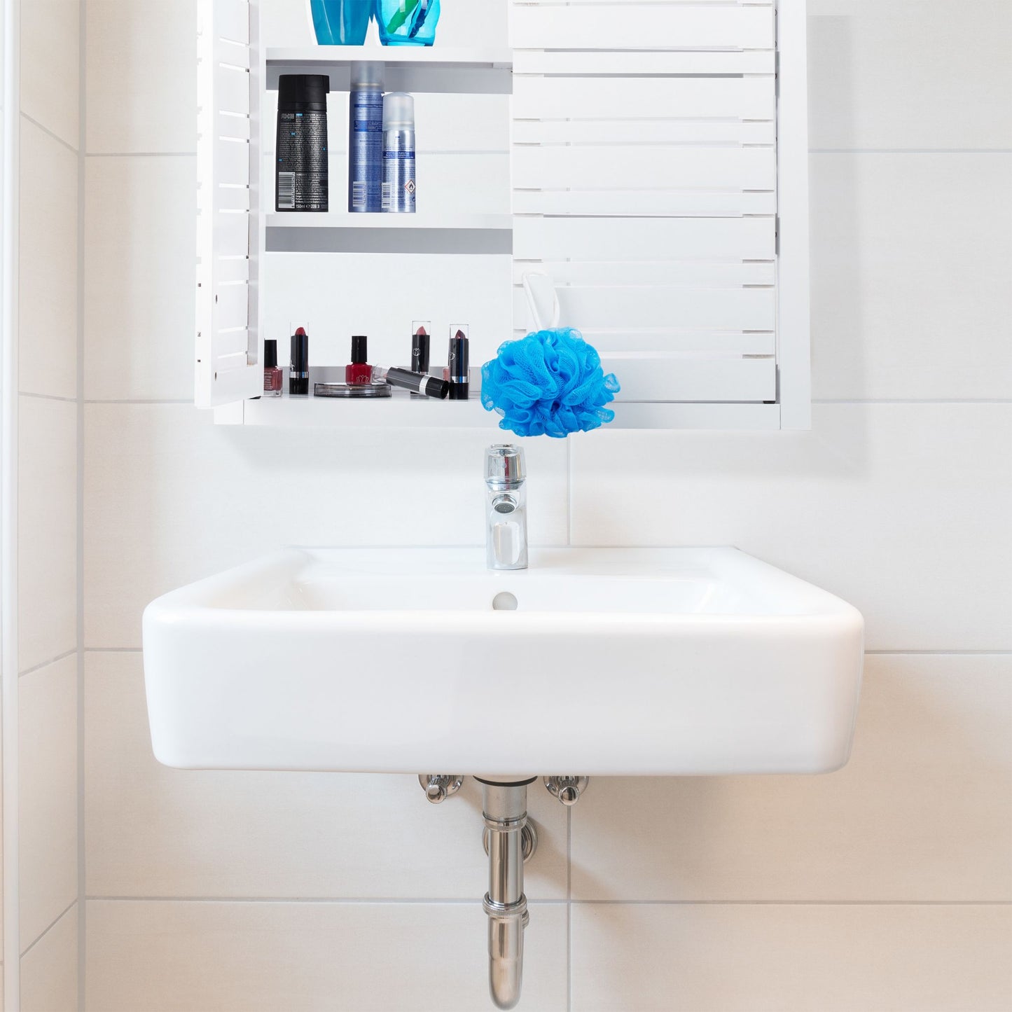 RelaxDays White Bamboo Wall Shelf - Bamboo Bathrooms