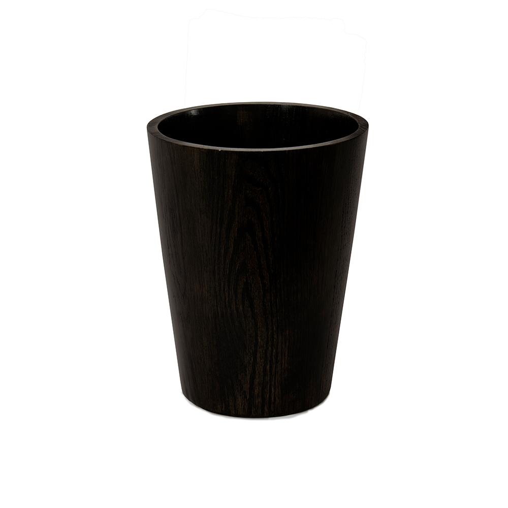 Round Wooden Bin - Dark Oak - Bamboo Bathrooms