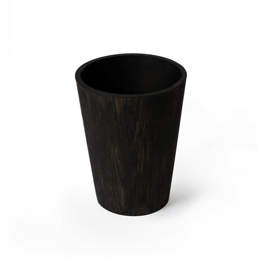 Round Wooden Bin - Dark Oak - Bamboo Bathrooms