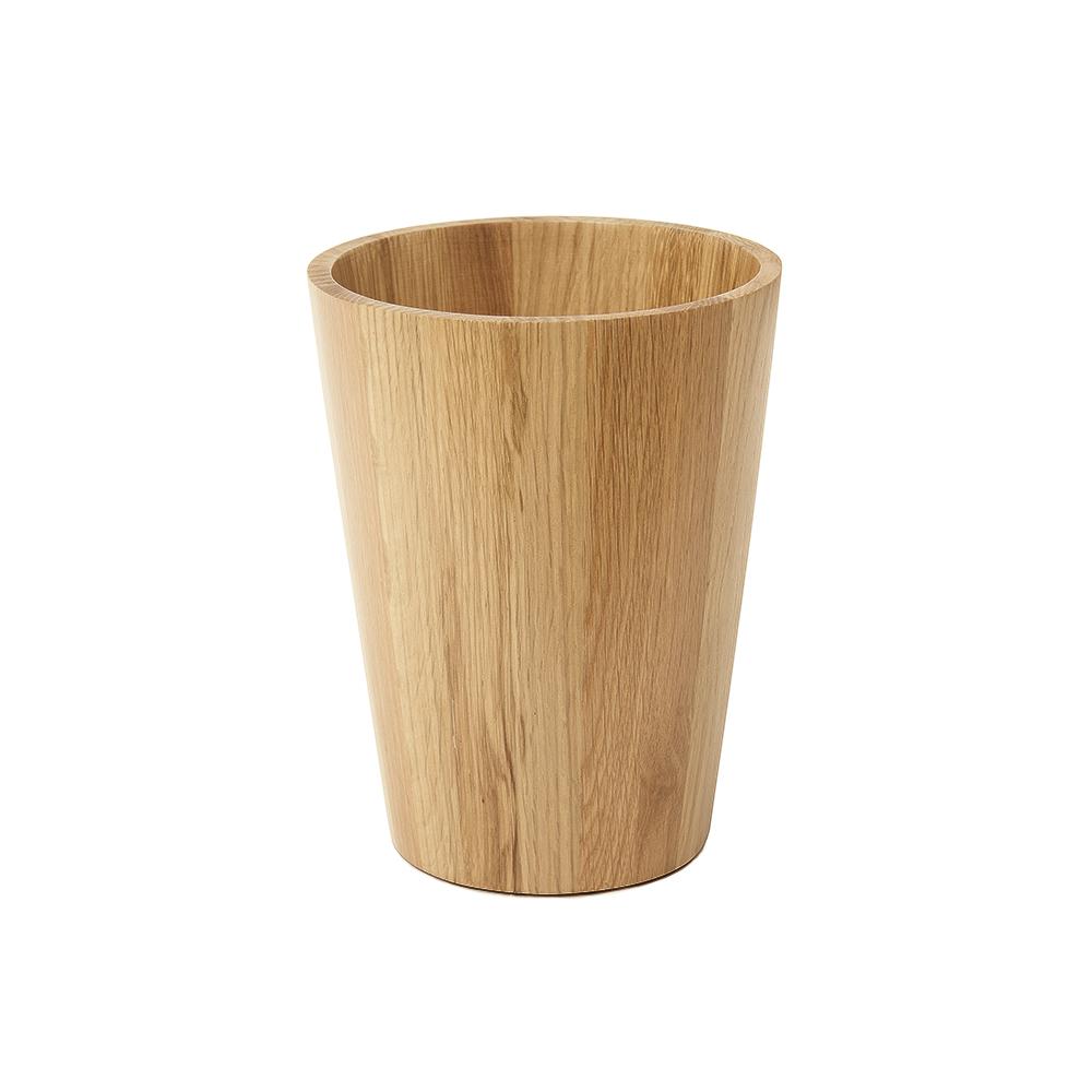 Round Wooden Bin - Natural Oak - Bamboo Bathrooms