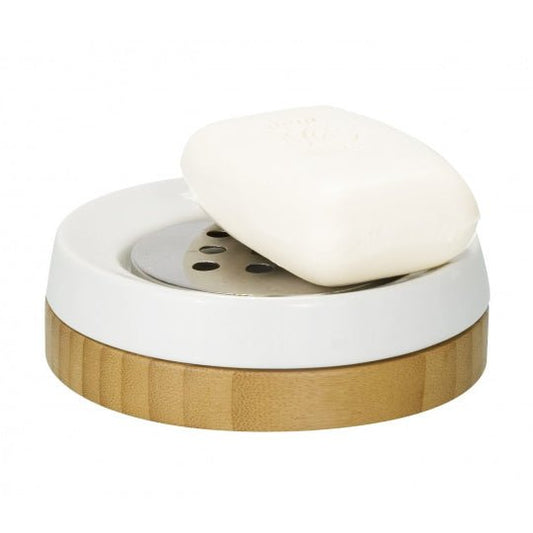 Wenko Bamboo Ceramic Soap Dish - Bamboo Bathrooms