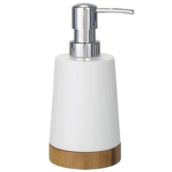 Wenko Bamboo Ceramic Soap Dispenser - Bamboo Bathrooms