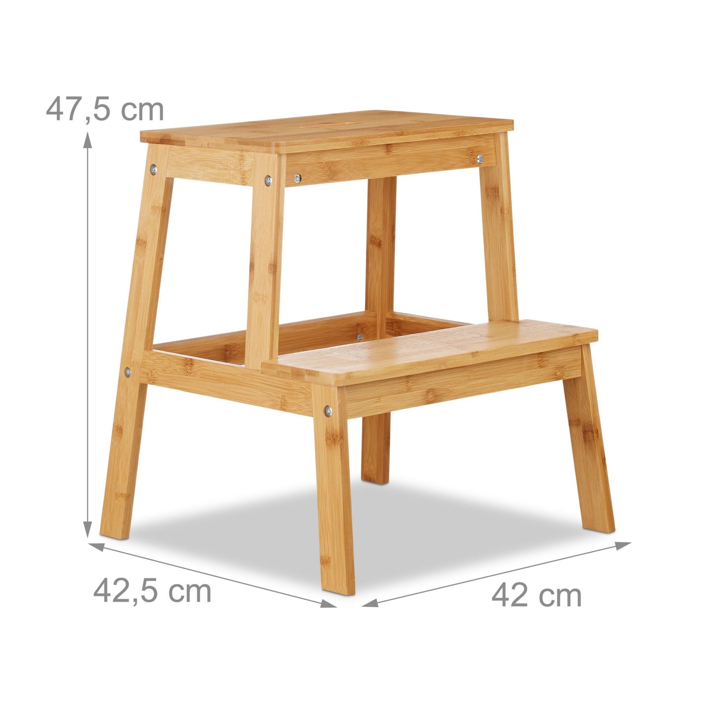 RelaxDays Double-Step Stool Flower Stand Bamboo Bathrooms