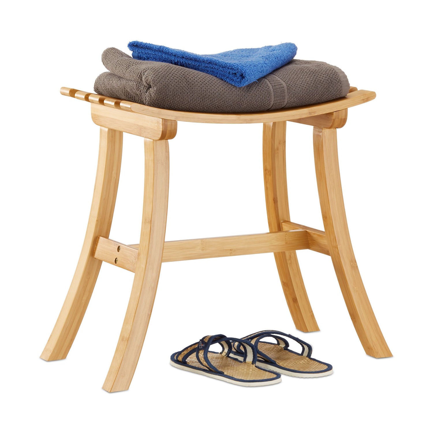 RelaxDays Curved Bamboo Footstool Bamboo Bathrooms