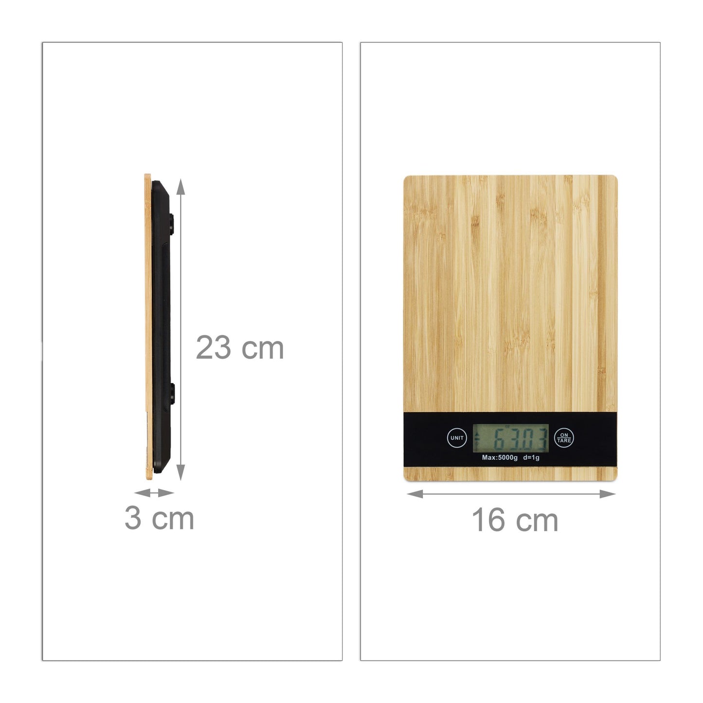 RelaxDays Digital Bamboo Kitchen Scale Bamboo Bathrooms
