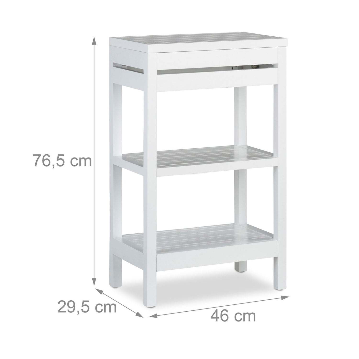 RelaxDays  White Bamboo Standing Shelf Bamboo Bathrooms