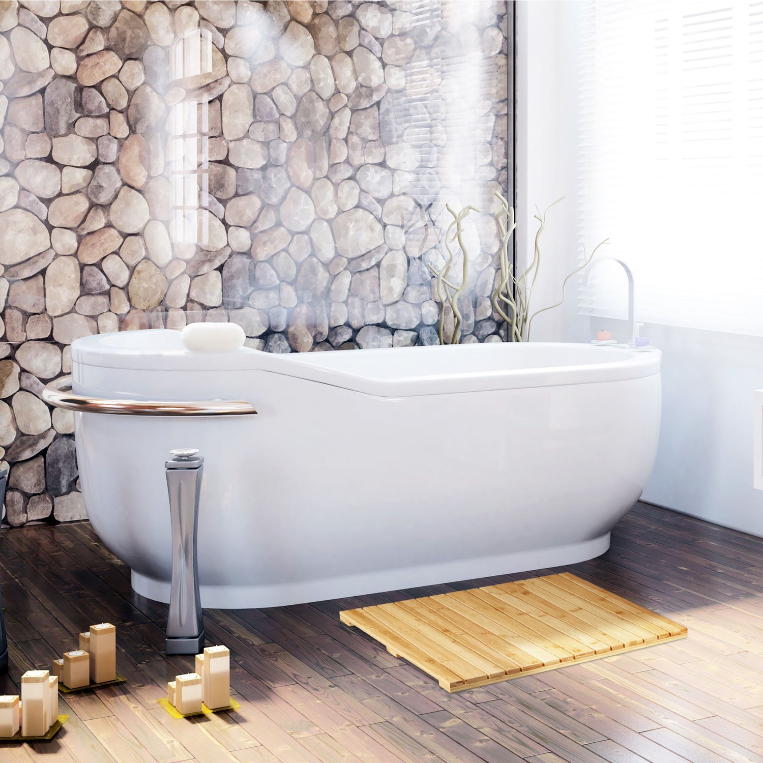 RelaxDays Bamboo Bath Mat by Bamboo Bathrooms