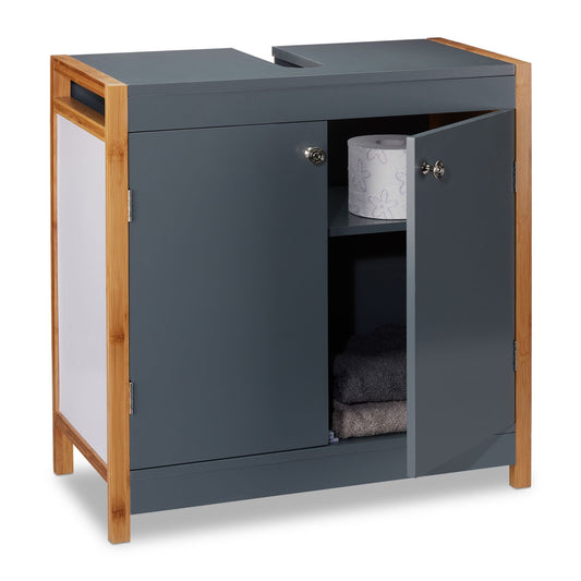 Relaxdays Basin Floor Cabinet with Bamboo Frame