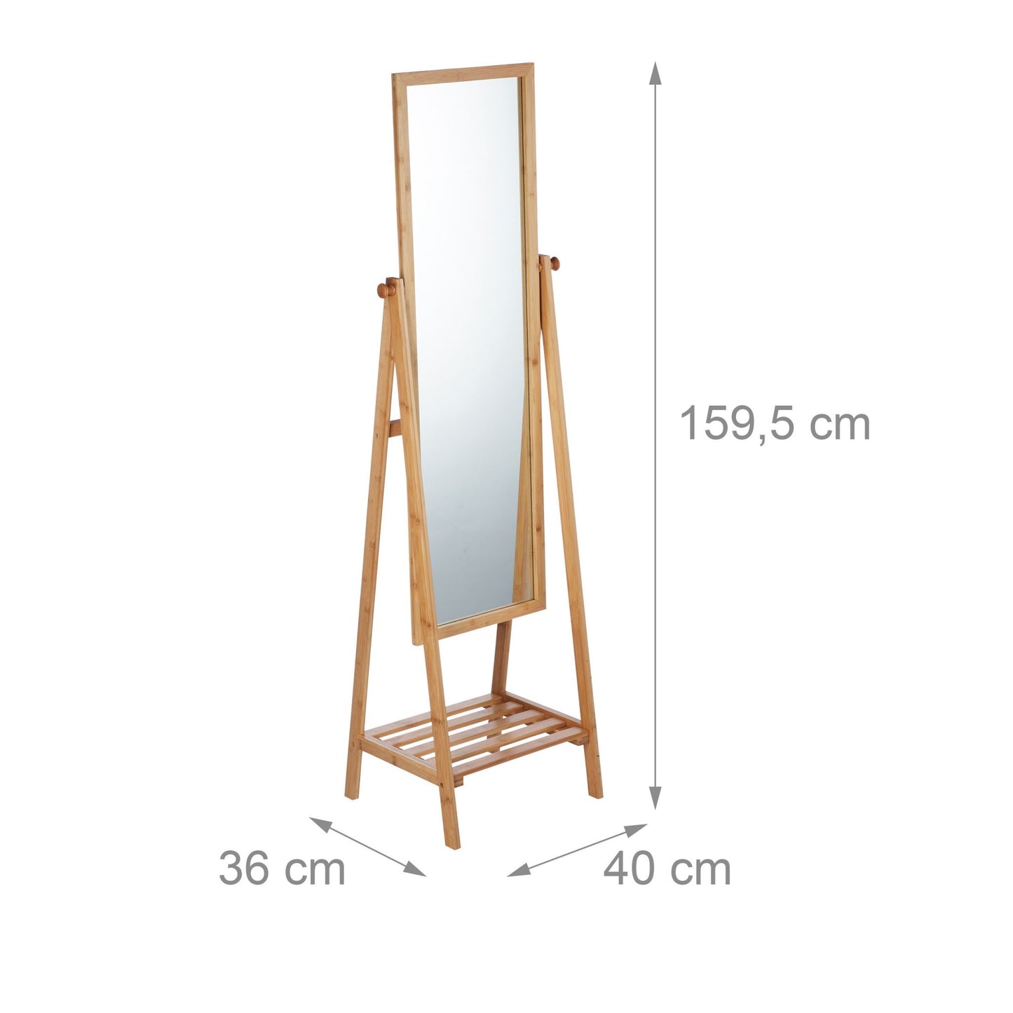 RelaxDays Free-Standing Bamboo Mirror Bamboo Bathrooms