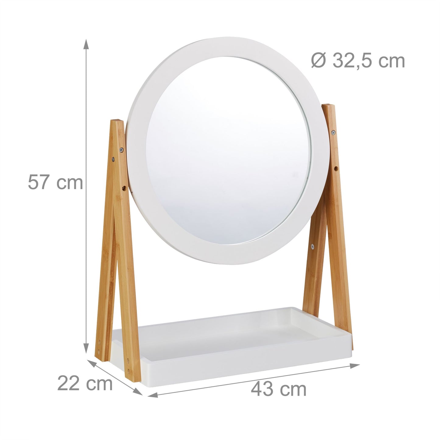 Relaxdays Bamboo and MDF Makeup Mirror