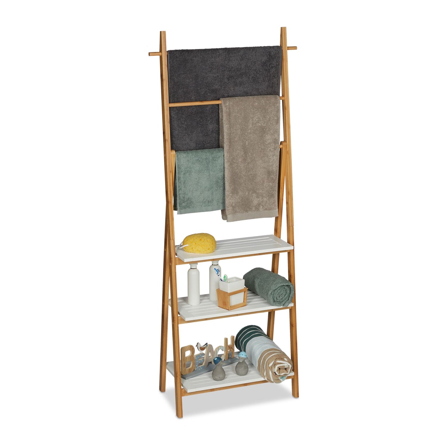 RelaxDays Bamboo Towel Stand Bamboo Bathrooms