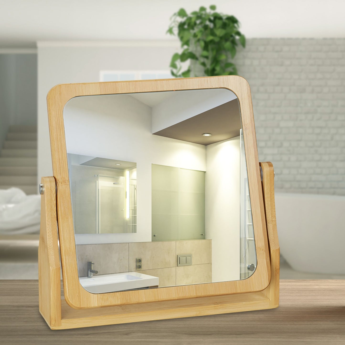 RelaxDays Cosmetic Mirror Bamboo Bamboo Bathrooms