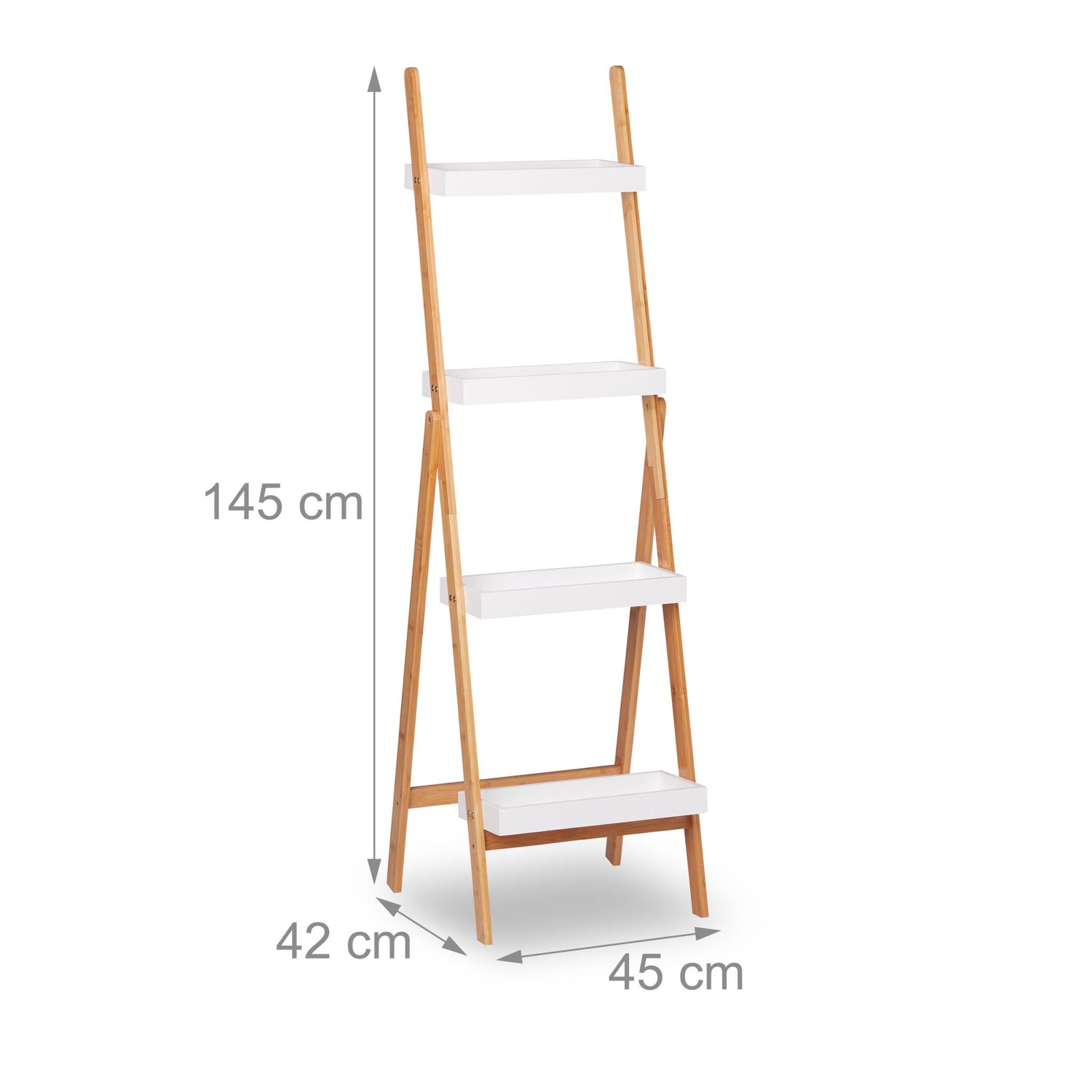 RelaxDays Foldable Bamboo Ladder Shelf Bamboo Bathrooms