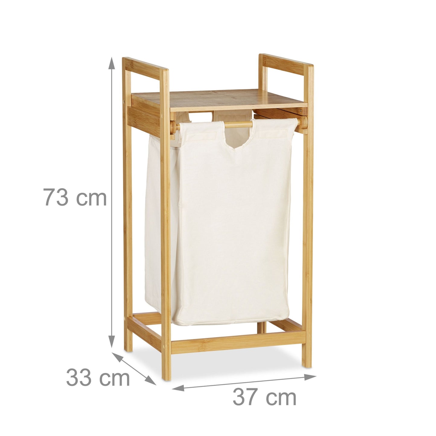 RelaxDays  Pull-Out Bamboo Laundry Basket Bamboo Bathrooms