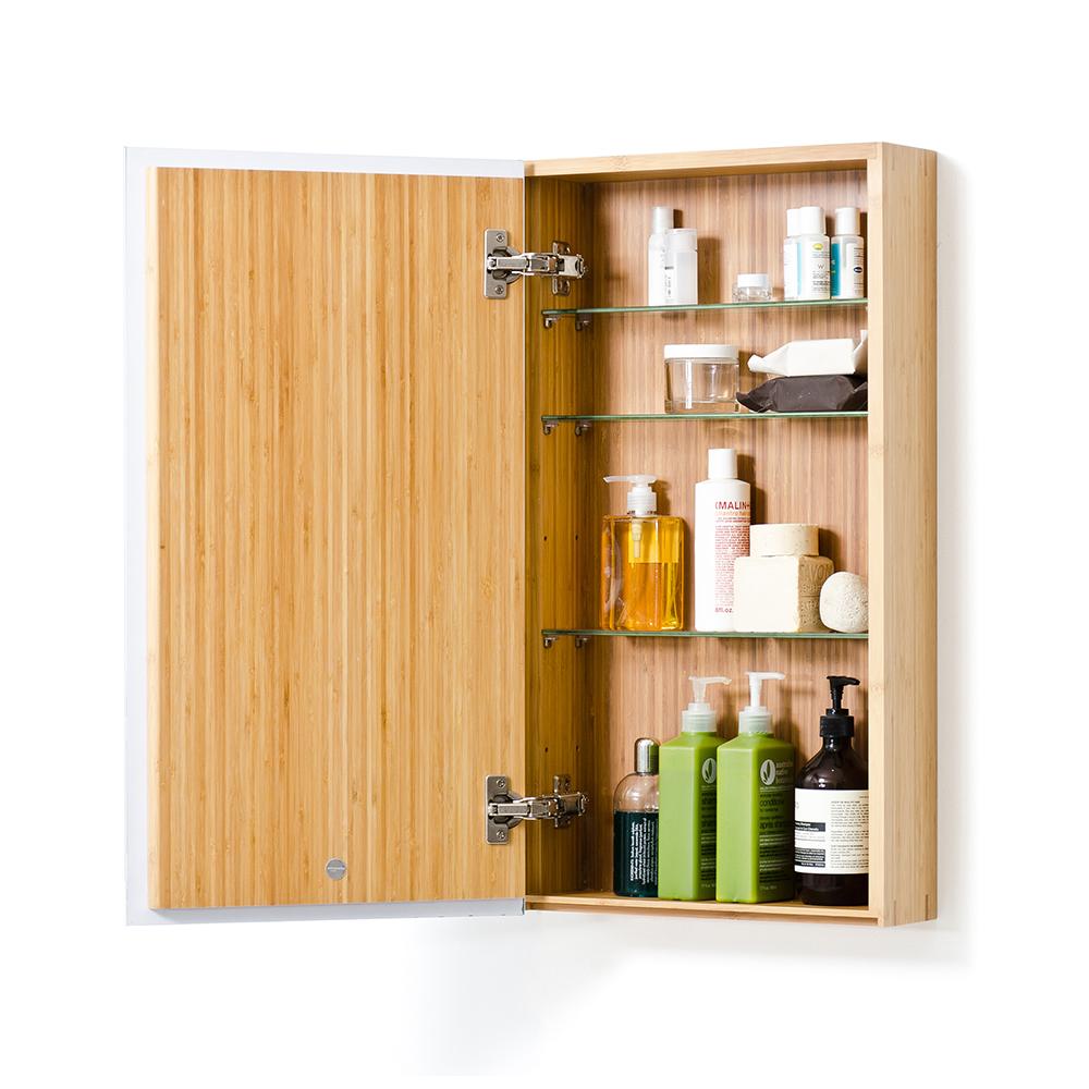 Arena Single Bathroom Mirror Cabinet 700 - Bamboo Bamboo Bathrooms