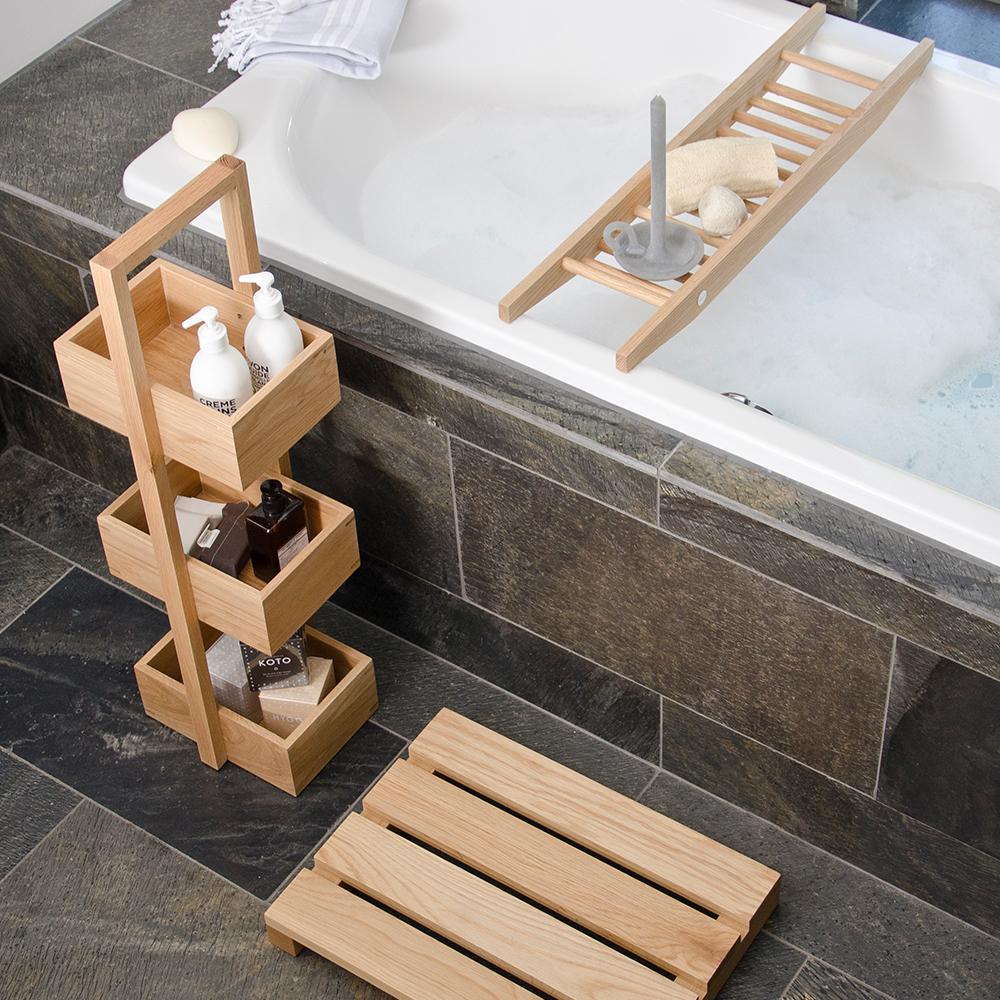 Bathroom Storage Caddy Mezza - Natural Oak Bamboo Bathrooms