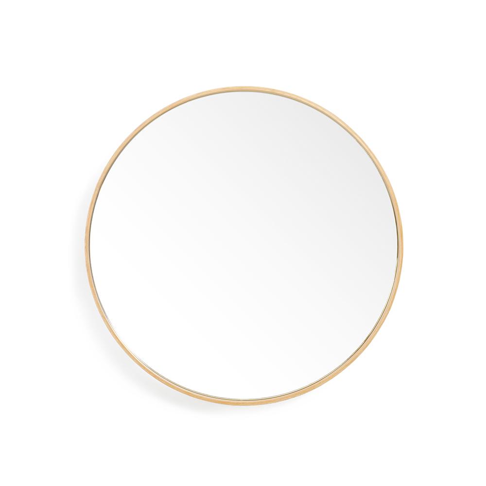 Glance Round Wall Mirror 450 - Natural Oak Bamboo Bathrooms