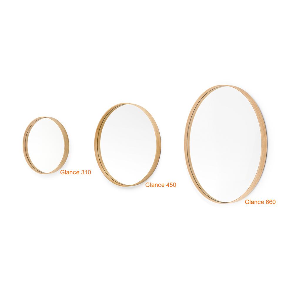 Glance Round Wall Mirror 450 - Natural Oak Bamboo Bathrooms