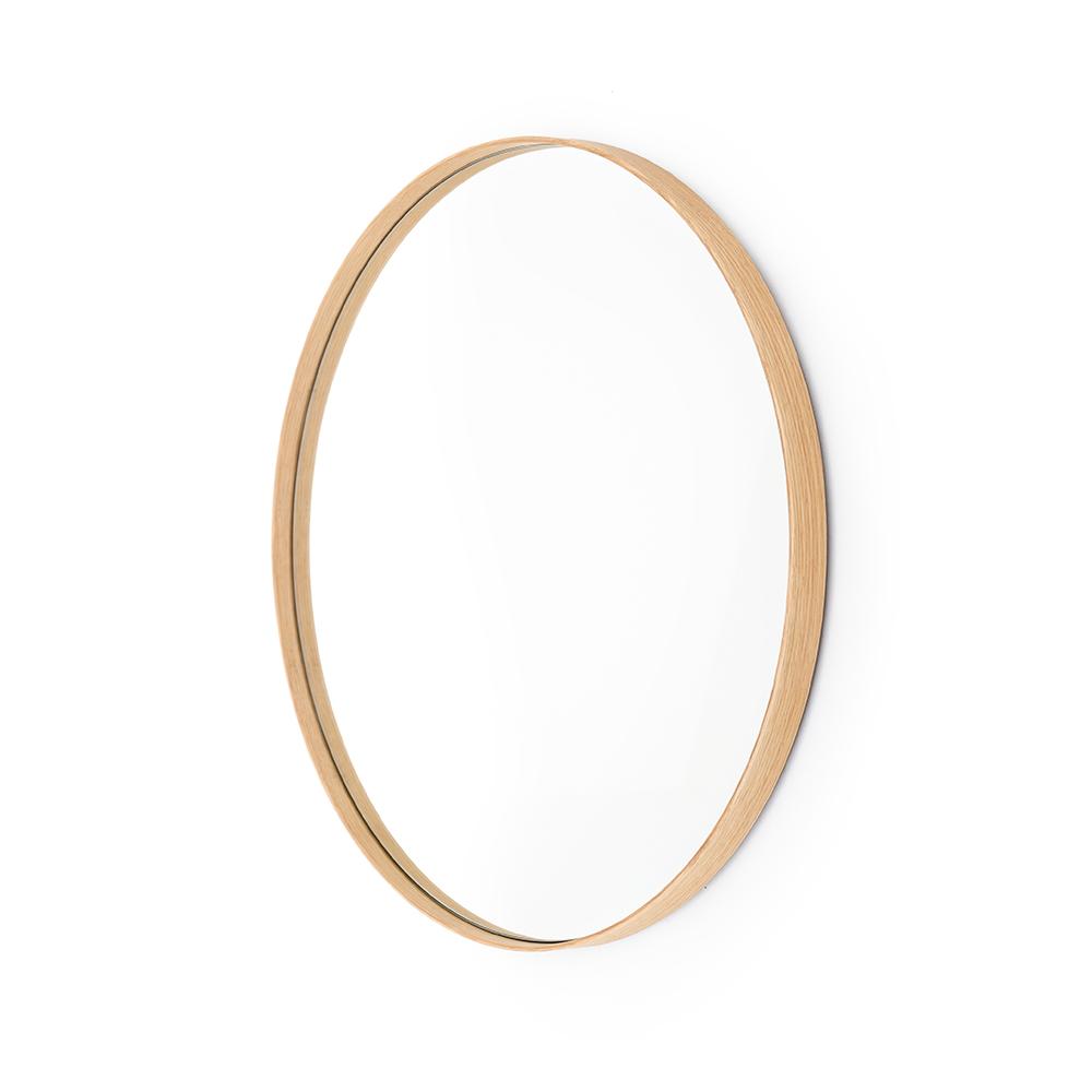 Glance Round Wall Mirror 660 - Natural Oak Bamboo Bathrooms