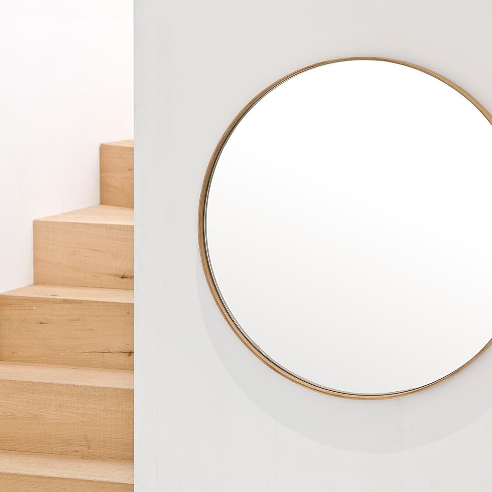 Glance Round Wall Mirror 660 - Natural Oak Bamboo Bathrooms