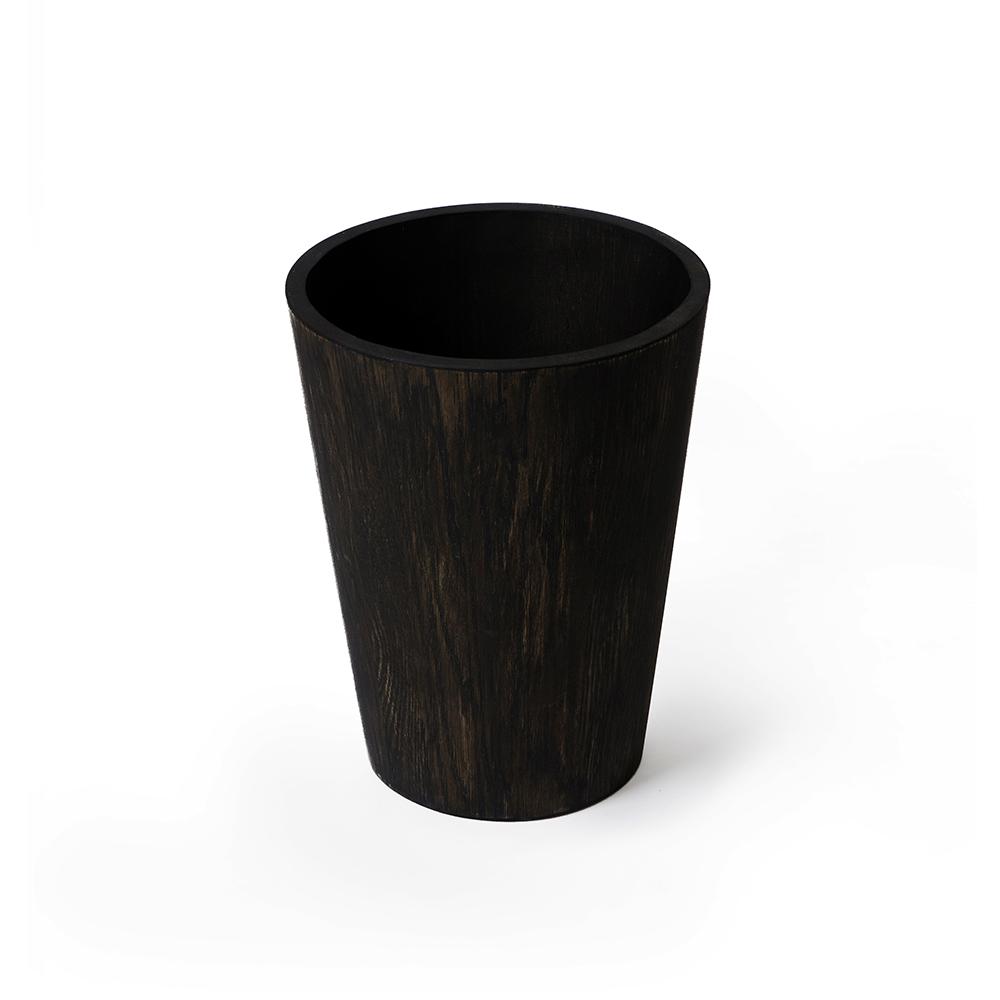 Round Wooden Bin Mezza - Dark Oak Bamboo Bathrooms